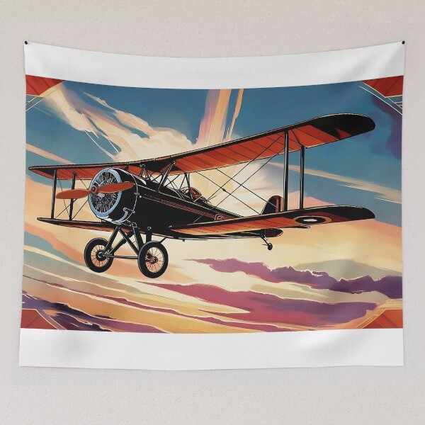 Item preview, Old Propeller Biplane Aircraft - Vintage Aviation Art designed and sold by EMairplanes.