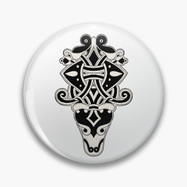 Item preview, Borre style Animal Design - Black and White Viking art inspired by Gnezdovo Arifact designed and sold by Ancient-Tales.