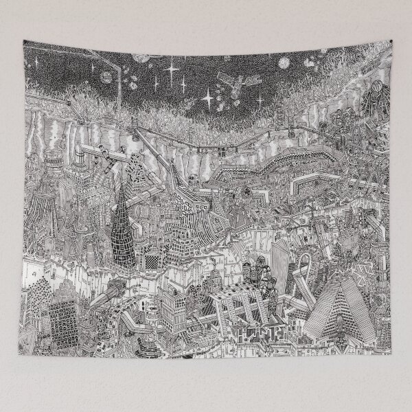 Item preview, Imaginary Futuristic Cityscape designed and sold by JohnRooneyArt.