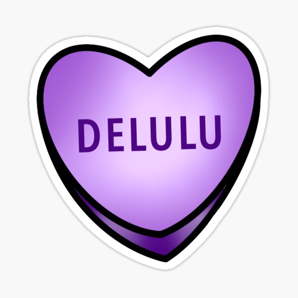 Delulu Candy Heart Sticker