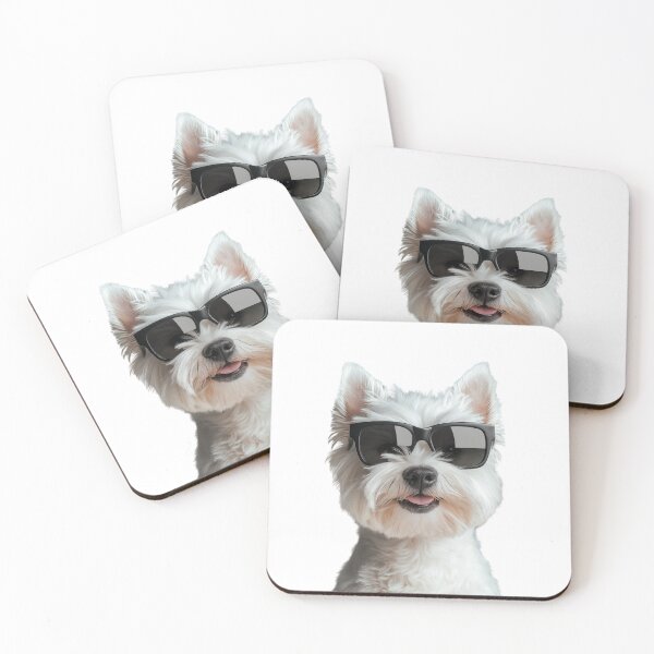 Item preview, Funny cool West Highland White Terrier Dog wearing sunglasses designed and sold by LazyOwlStore.