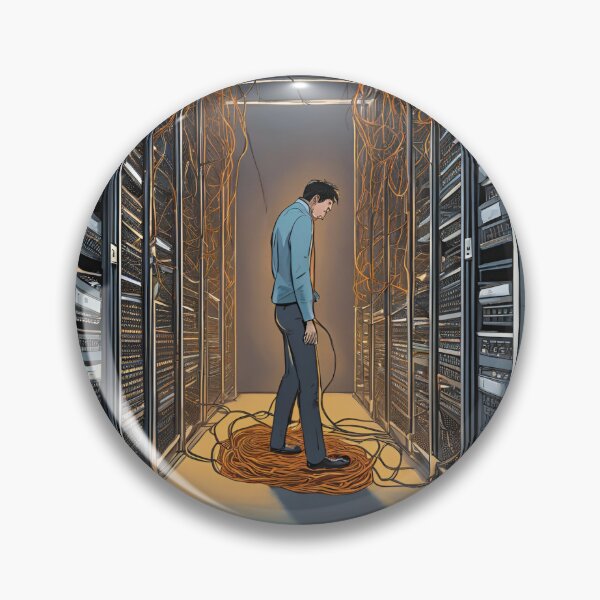 Item preview, Man Stuck in Server Room Chaos designed and sold by LoveingShop.