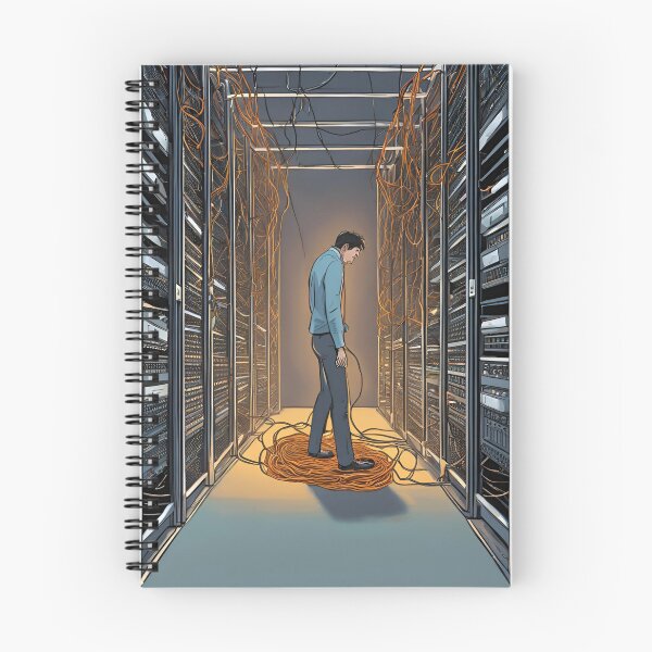 Item preview, Man Stuck in Server Room Chaos designed and sold by LoveingShop.