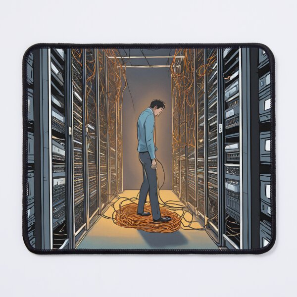 Item preview, Man Stuck in Server Room Chaos designed and sold by LoveingShop.