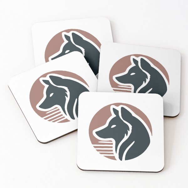 Item preview, Silhouette of wolf, created in a line-based, minimalist style with a simple color palette. designed and sold by TJprint.