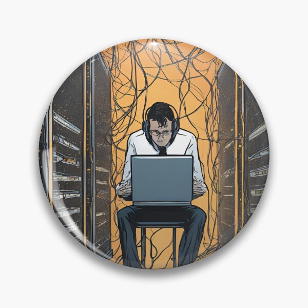 Item preview, Overwhelmed IT Professional in Server Room designed and sold by LoveingShop.