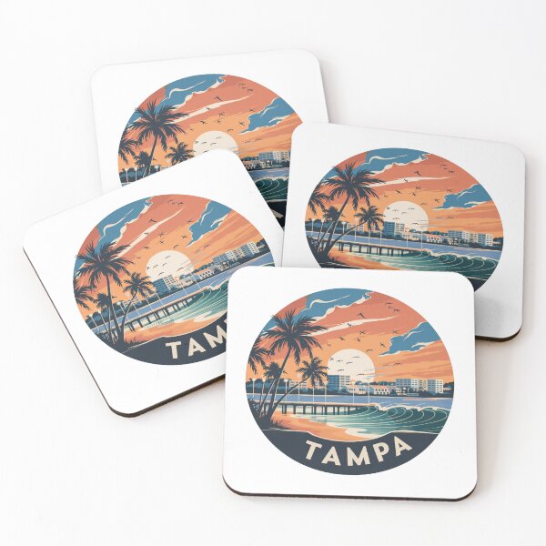 Item preview, Tampa Florida | Vintage Sunset - Coastal Cityscape Design designed and sold by CircinusStore.