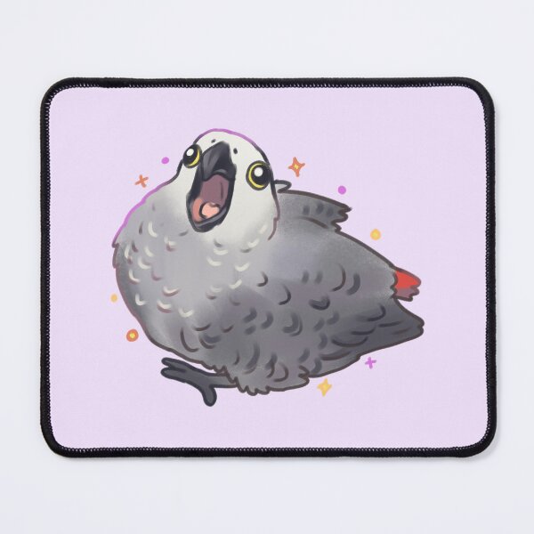 Item preview, gray african parrot illustration designed and sold by Mayarartsy.