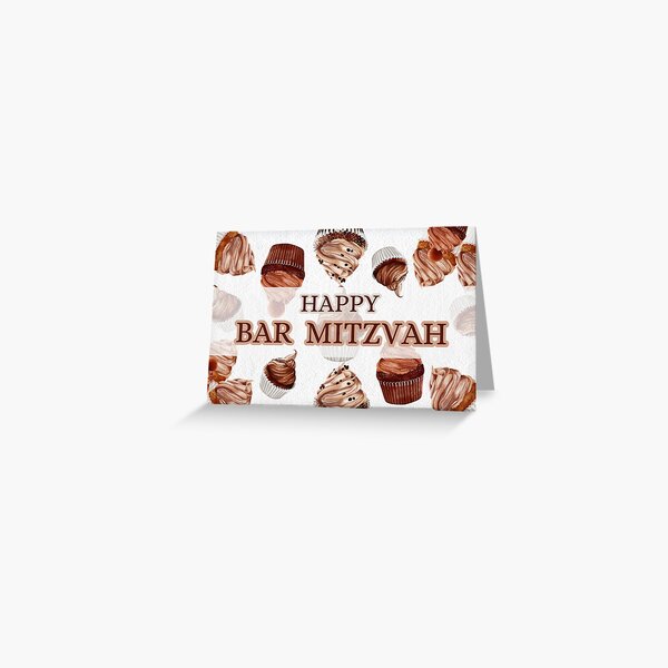Item preview, Happy Bar Mitzvah - Cupcakes in Watercolour  designed and sold by Simply Celebrated Milestones.