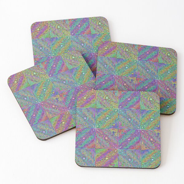 Item preview, abstract neon-colored tiles designed and sold by chambergambit.