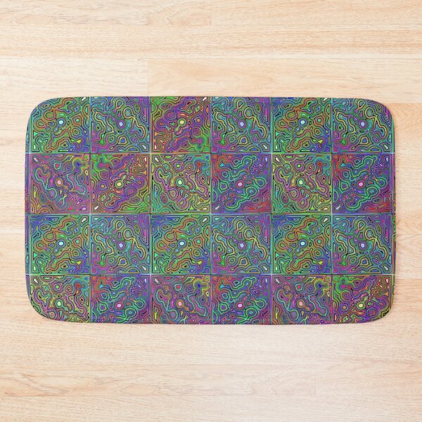 Item preview, abstract neon-colored tiles designed and sold by chambergambit.