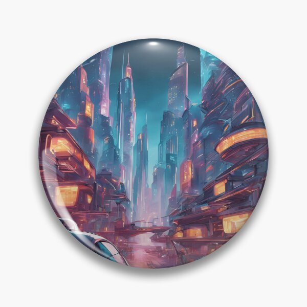 Item preview, Futuristic Neon Cityscape designed and sold by LoveingShop.