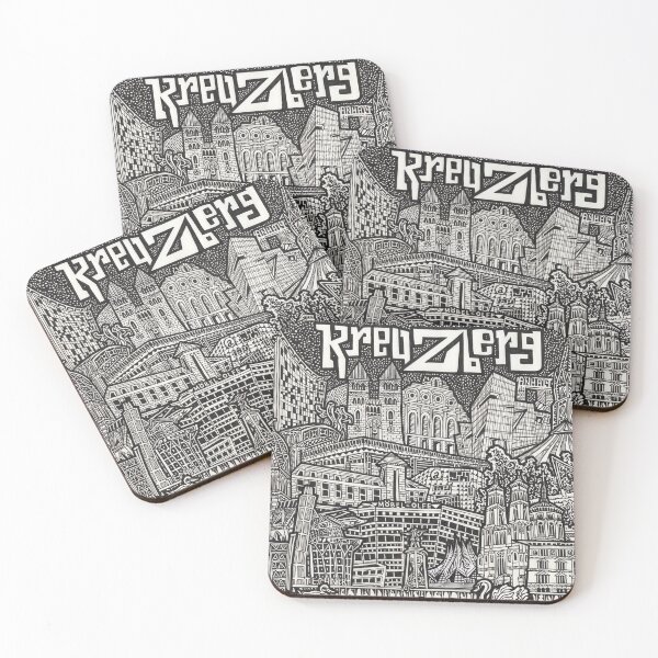 Item preview, Kreuzberg, berlin Kiez - Hand-drawn illustration designed and sold by JohnRooneyArt.