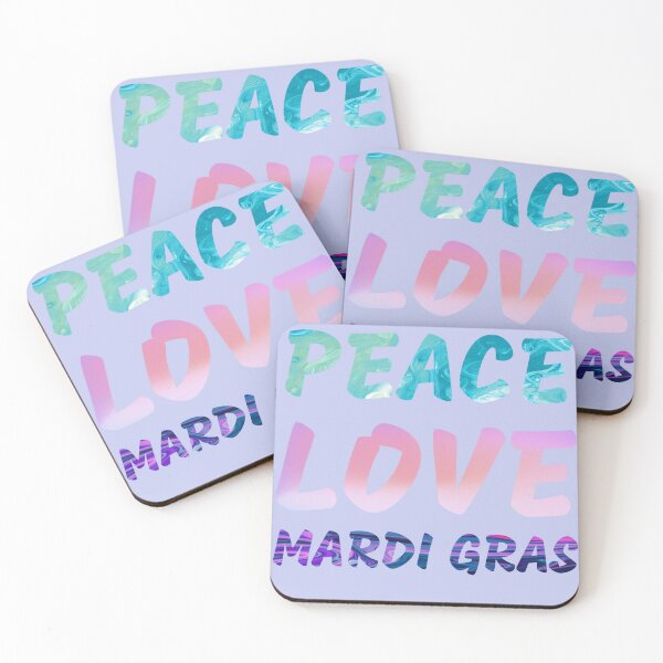 Item preview, Peace, love, Mardi Gras, smart words designed and sold by MarinaFedorova.