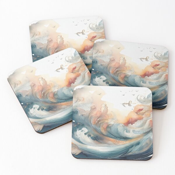 Item preview, Feathered Tides: A Celestial Dance of Ocean and Air designed and sold by puravidavisions.