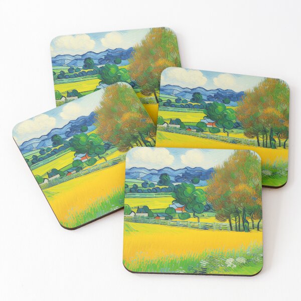 Item preview, Countryside in Spring Landscape Oil Painting | Van Gogh Style | Vintage Art designed and sold by UnhingedBird.