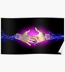 Electric handshake Poster