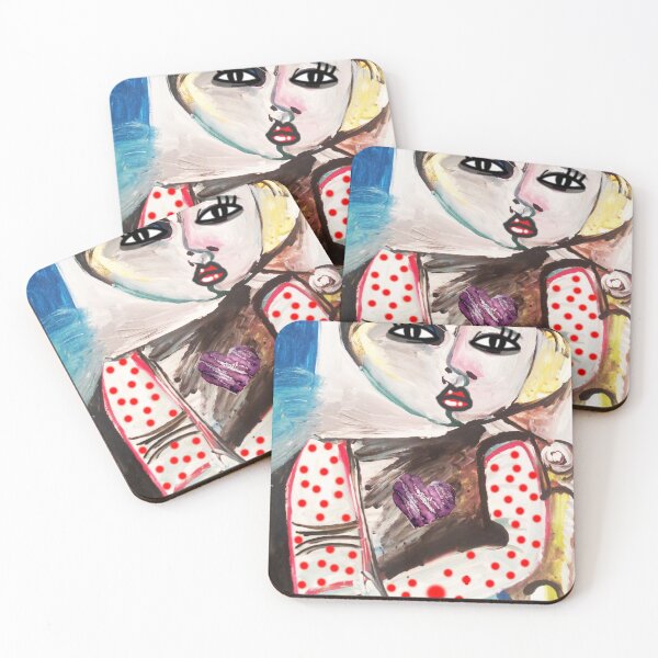 Item preview, Abstract art, red dots, ted lips, women designed and sold by NessArtByEwa.