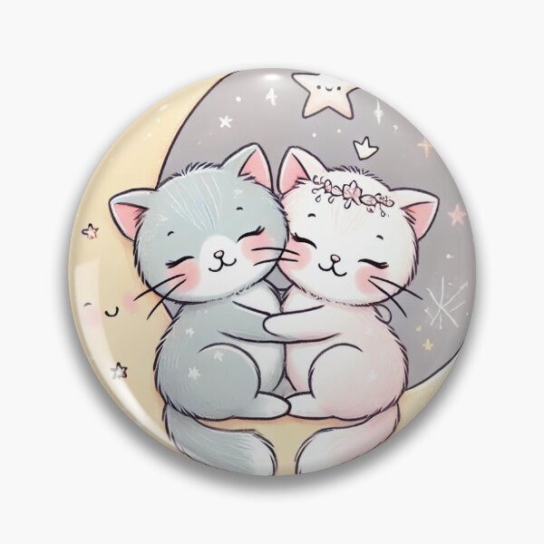 Item preview, Romantic Cats on a Crescent Moon - Dreamy and Whimsical designed and sold by carries-anatomy.