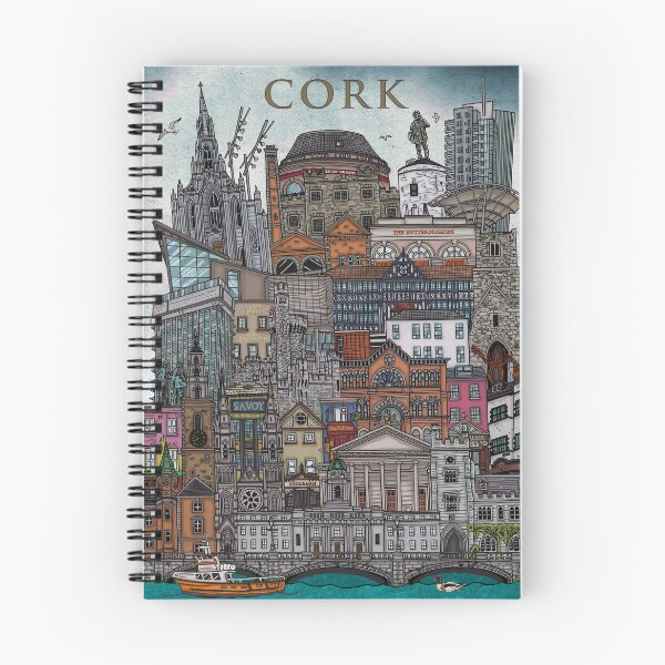 Item preview, Cork city, Ireland - Irish cityscape Illustration print designed and sold by JohnRooneyArt.