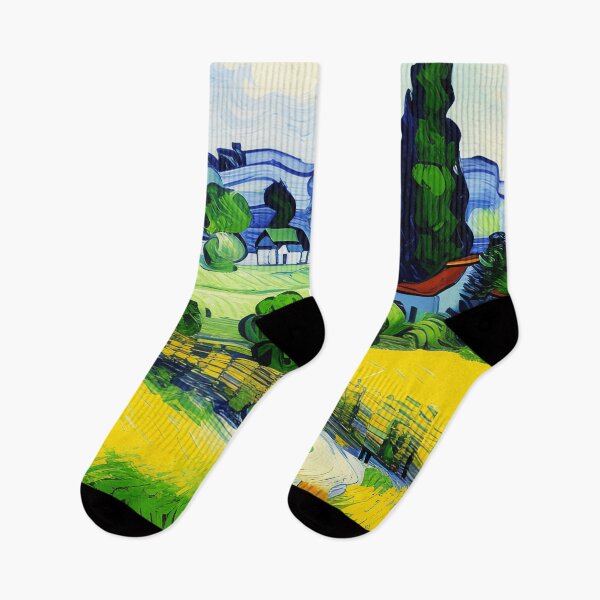Item preview, Countryside Road in Spring Landscape Oil Painting | Van Gogh Style | Vintage Art designed and sold by UnhingedBird.