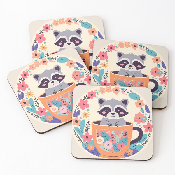 Item preview, Coffee Cup Racoon designed and sold by luckylucy.
