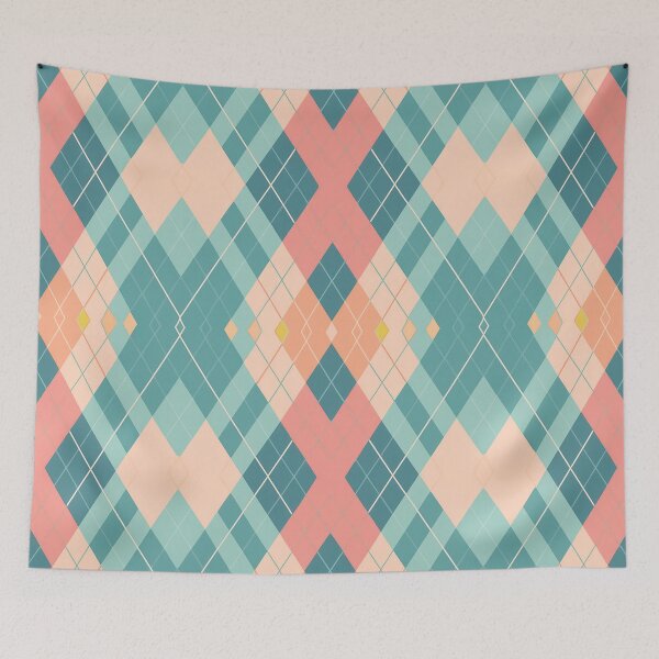 Item preview, A whimsical Argyle pattern design with playful, irregular diamond sizes and unexpected colors. designed and sold by HEMRO.