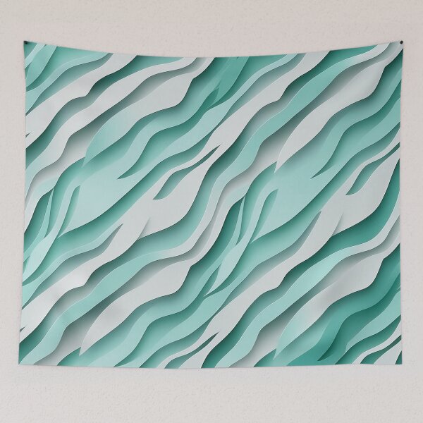 Item preview, A zebra stripe pattern design in shades of mint green and gray. designed and sold by HEMRO.