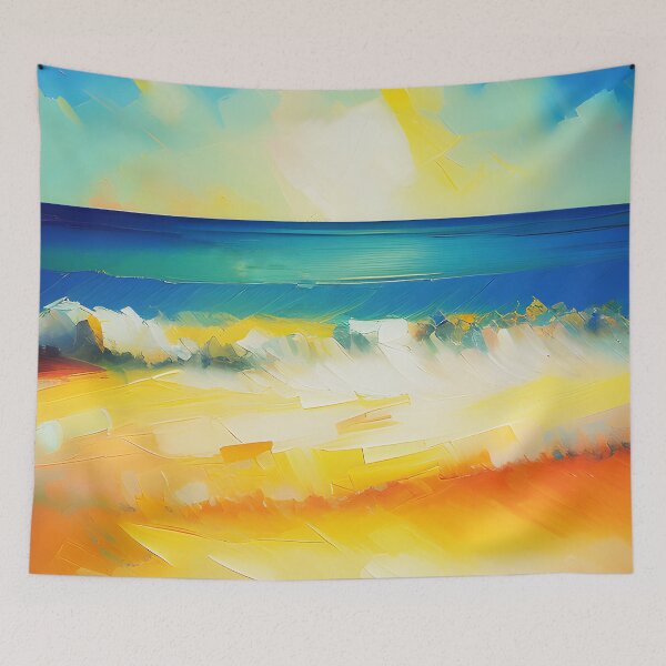 Item preview, Seaside with Sunlit Waves Oil Painting | Landscape Oil Painting | Scenery Painting | Oil Painting Artwork designed and sold by UnhingedBird.