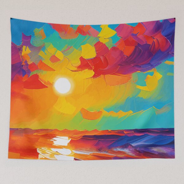 Item preview, Sea in Sunset Landscape Oil Painting | Landscape Oil Painting | Scenery Painting | Oil Painting Artwork designed and sold by UnhingedBird.