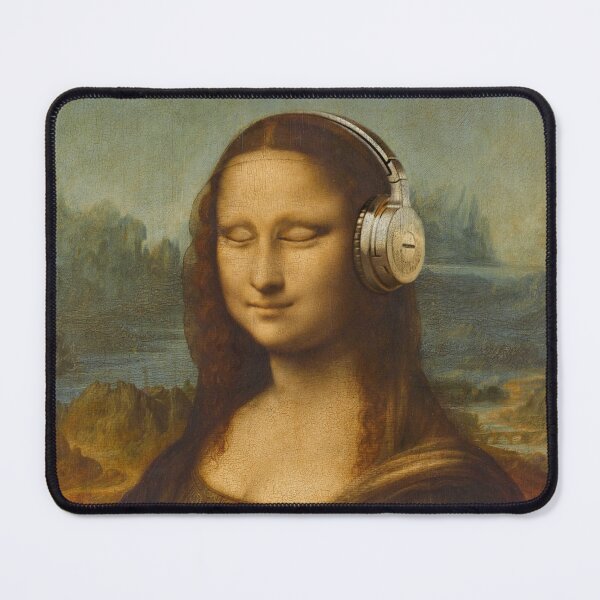 Item preview, Mona lisa with headphones designed and sold by MultitasK-I-N-G.