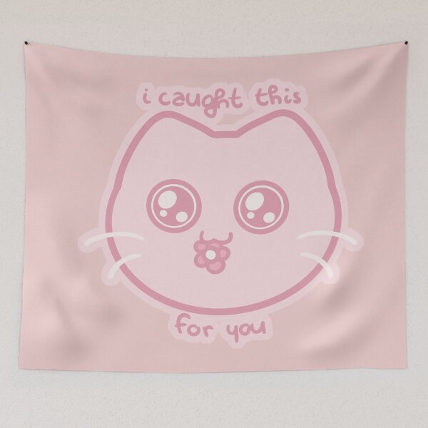 Item preview, "I Caught This Flower For You" Kawaii Cat designed and sold by Xiaolan's Art.