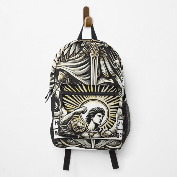 Item preview, Saint Michael Courage Strength Tattoo Style Illustrated Design designed and sold by PixieArtStudio.