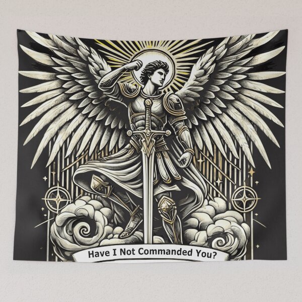 Item preview, Saint Michael Courage Strength Tattoo Style Illustrated Design designed and sold by PixieArtStudio.
