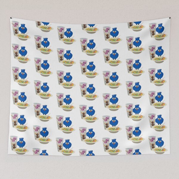 Item preview, Blue chicken enjoying fruit loops at the hotel  designed and sold by Lauracolleen3.