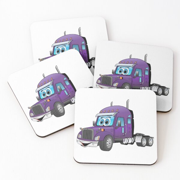 Item preview, Semi Truck Cab Purple Cartoon designed and sold by Scott Hayes.