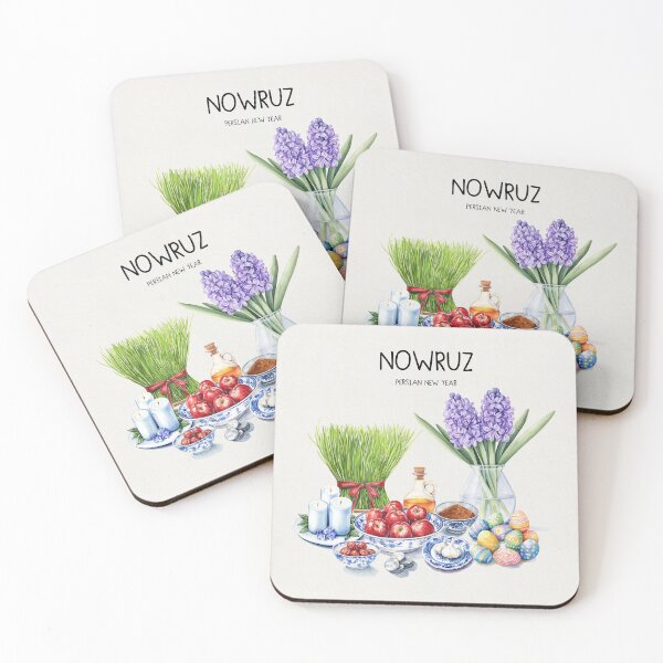 Item preview, Nowruz Watercolor Art, Haft-sin Table, Persian New Year, Persian Art, Watercolor Food Illustration, Norooz designed and sold by House Of Roza.