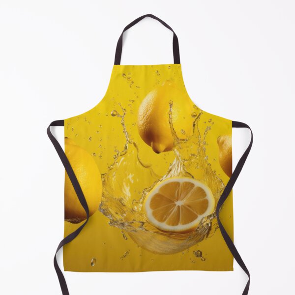 Item preview, Three whole lemons and a halved lemon are captured mid-splash with water droplets designed and sold by anytka.