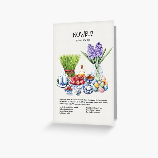 Item preview, Nowruz Watercolor Art, Haft-sin Table, Persian New Year, Persian Art, Watercolor Food Illustration, Norooz designed and sold by House Of Roza.
