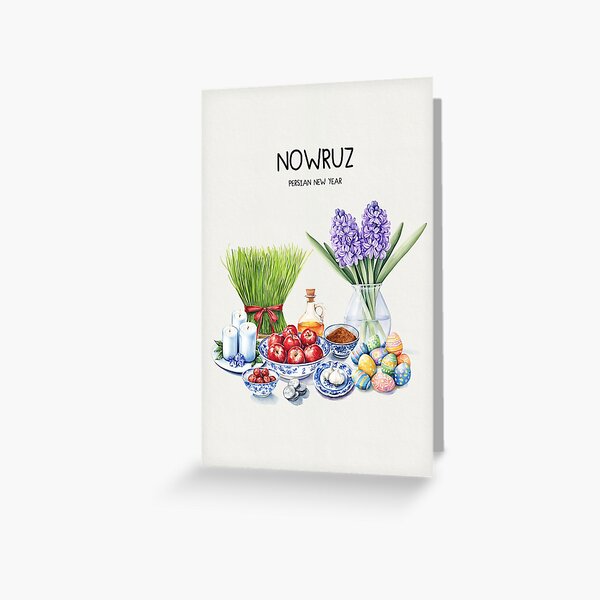 Item preview, Nowruz Watercolor Art, Haft-sin Table, Persian New Year, Persian Art, Watercolor Food Illustration, Norooz designed and sold by House Of Roza.