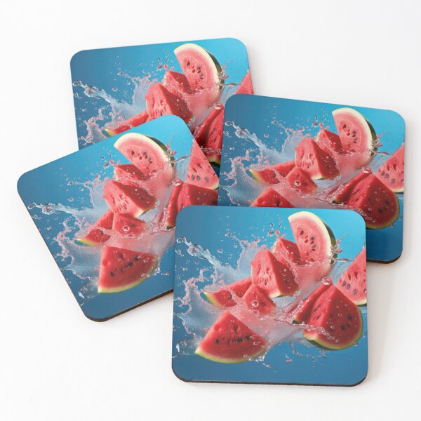 Item preview, An artistic and visually captivating composition of watermelon falling in the air on a solid background, captured from a unique perspective. designed and sold by anytka.