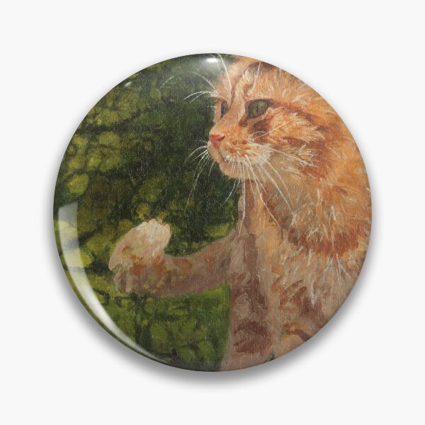 Item preview, Orange cat with fabric dye background designed and sold by Yue Zeng Art Studio.
