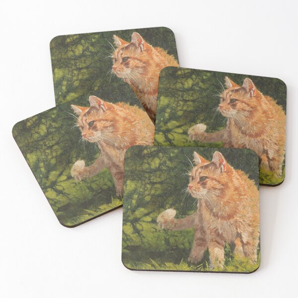 Item preview, Orange cat with fabric dye background designed and sold by Yue Zeng Art Studio.