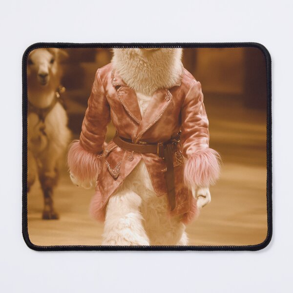 Item preview, An anthropomorphic alpaca models a fashionable outfit on the runway at a unique animal fashion show designed and sold by anytka.