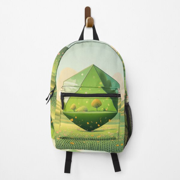 Item preview, Floating Dodecahedron on Green Meadow - Platonic Solids - Digital Drawing designed and sold by Loving Nature Gifts.