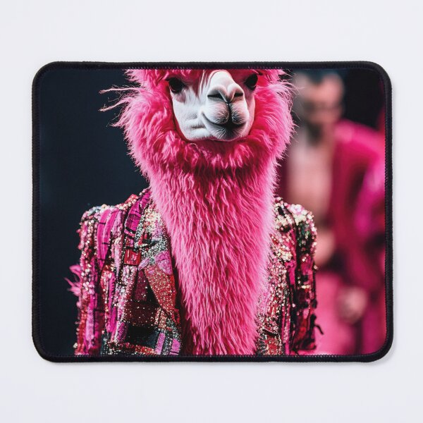 Item preview, A vibrant pink alpaca struts down the runway wearing a sparkling jacket at a fashion show event designed and sold by anytka.