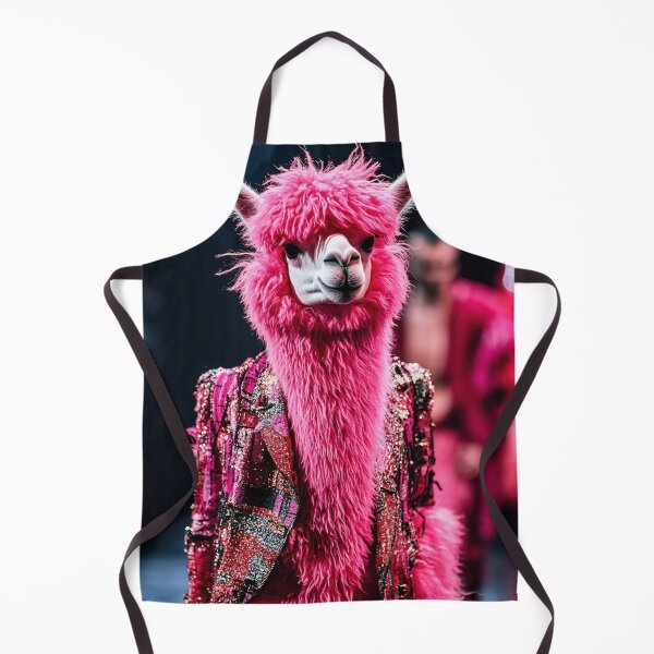 Item preview, A vibrant pink alpaca struts down the runway wearing a sparkling jacket at a fashion show event designed and sold by anytka.