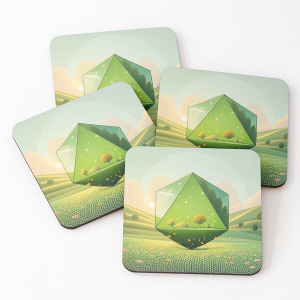 Item preview, Floating Dodecahedron on Green Meadow - Platonic Solids - Digital Drawing  designed and sold by Loving Nature Gifts.