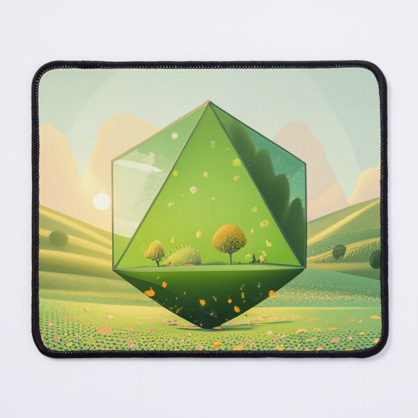 Item preview, Floating Dodecahedron on Green Meadow - Platonic Solids - Digital Drawing  designed and sold by Loving Nature Gifts.