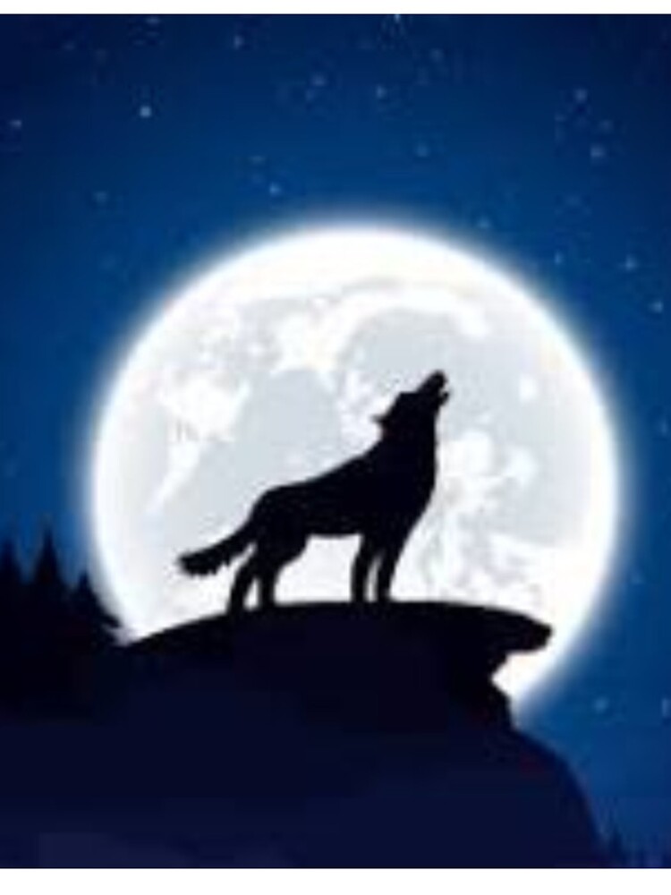 Thumbnail 4 of 4, iPhone Case, wolf moon background designed and sold by ComicStickerLab.